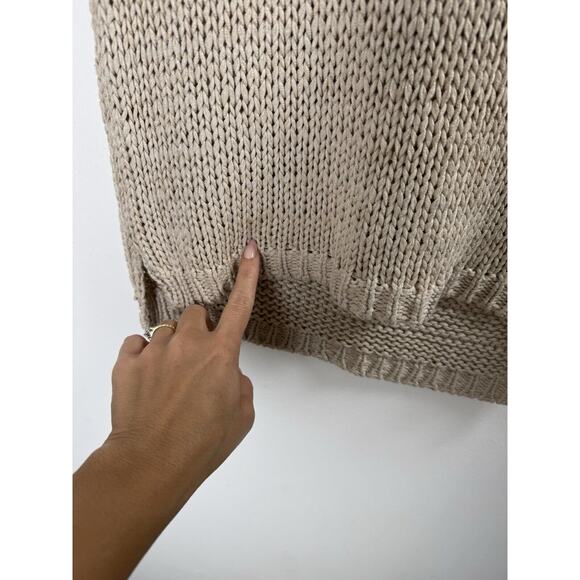 Philosophy Beige Sweater Coastal Quiet Luxury Old Money Rich Minimalist Preppy M - Picture 2 of 7